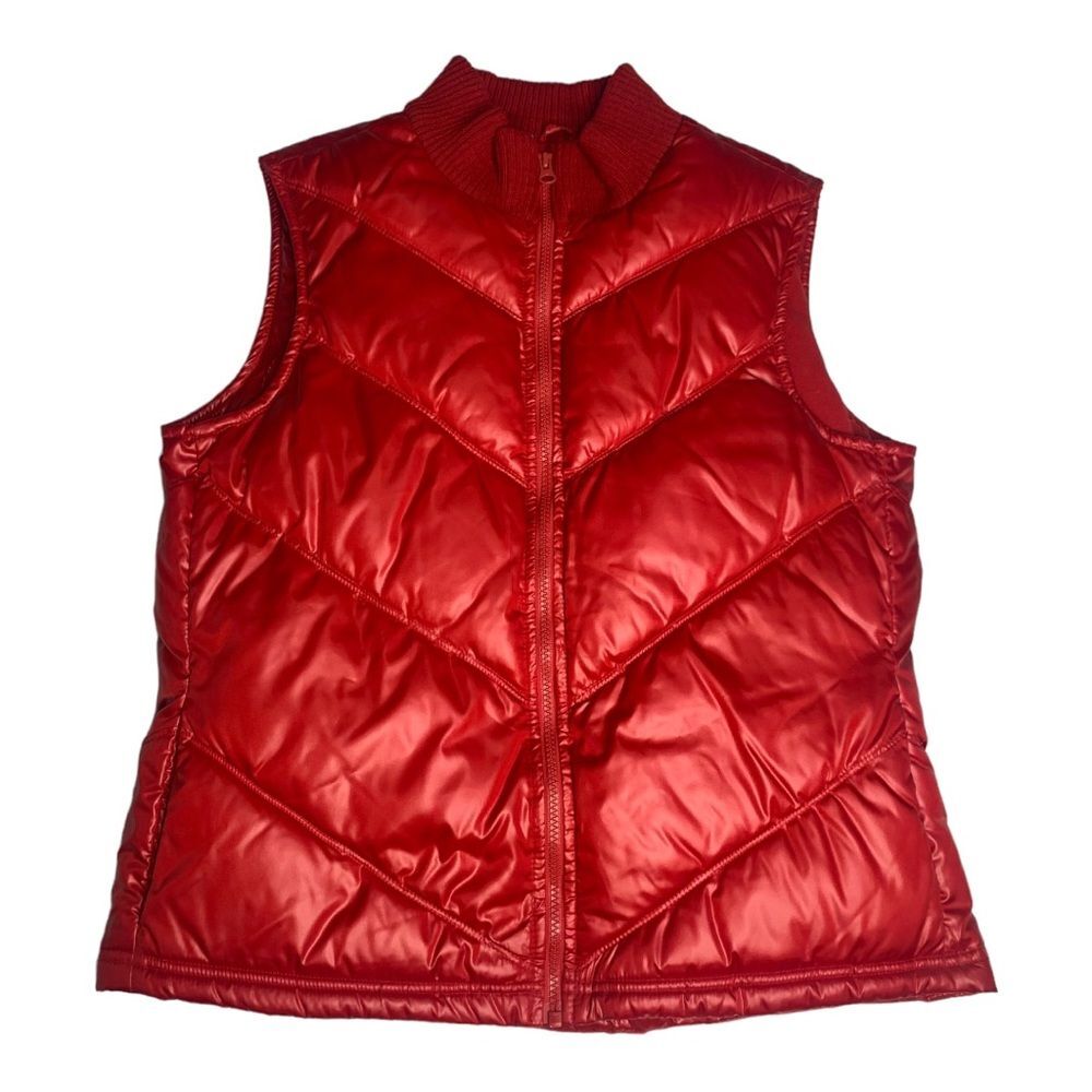 Old Navy Puffer Vest Fleece Lined Red Large